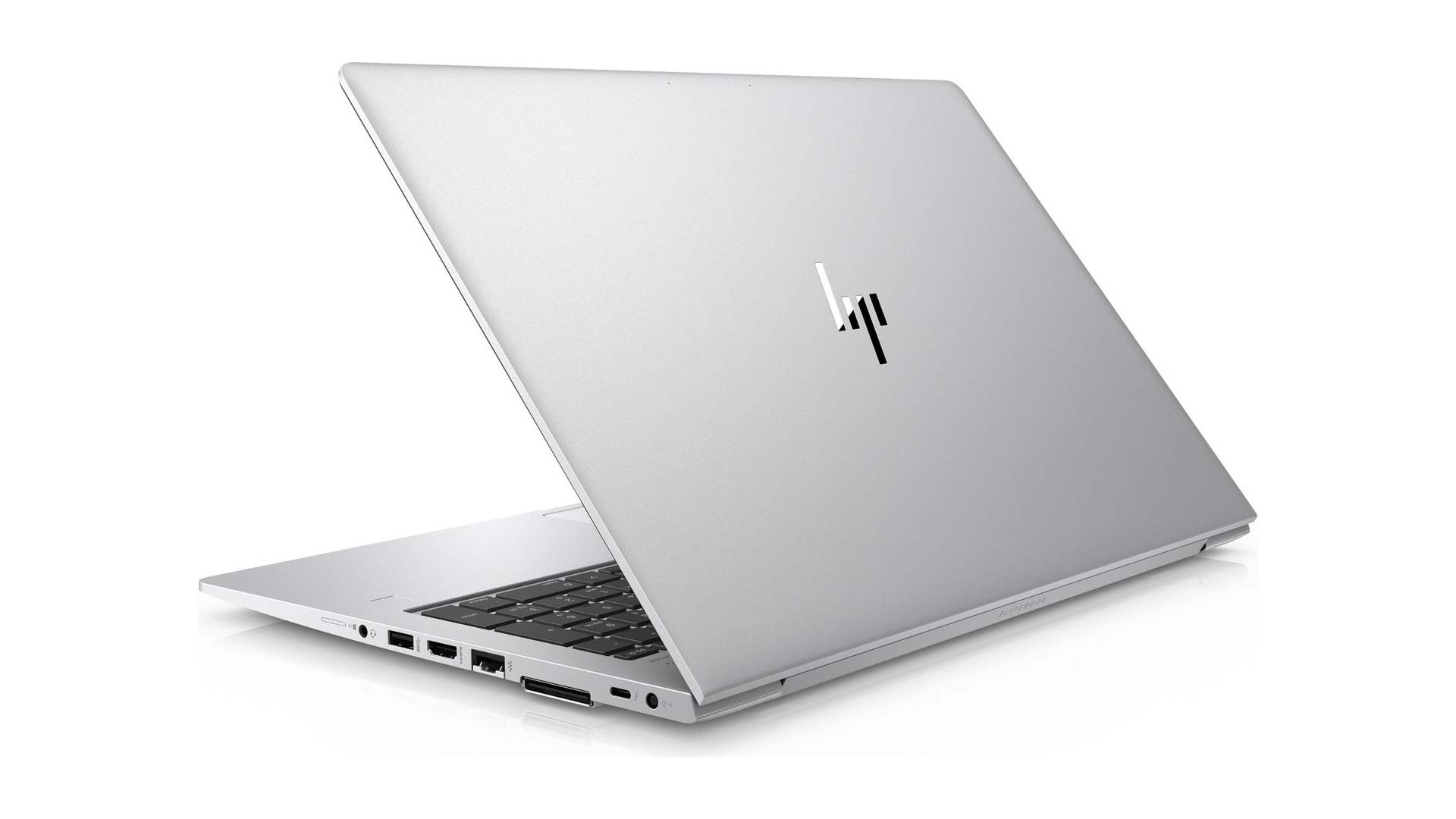 HP Elitebook 850 G5-i5 Aufnahme der Rückseite, HP-Logo ist auf der Rückseite erkennbar.