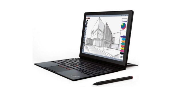 Lenovo ThinkPad X1 Tablet Gen2 Core i5, auf dem Display ist eine Zeichnung erkennbar, neben dem Gerät liegt ein Eingabestift.
